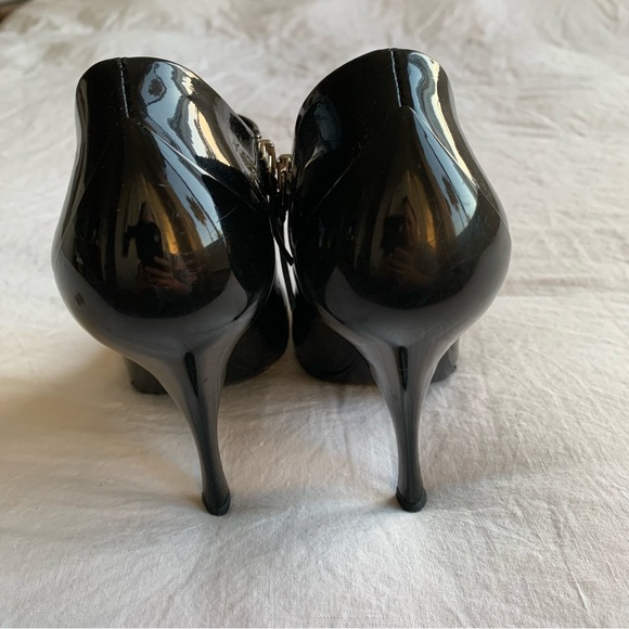 Vintage Miu Miu Glossy Patent Leather Ankle Booties Boots Black - Picture 4 of 8